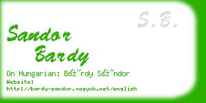 sandor bardy business card